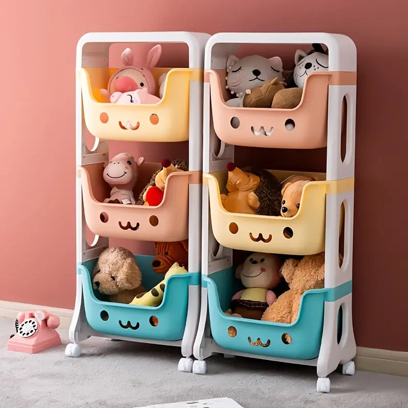Stackable Tiered Kids Toy Storage Rack